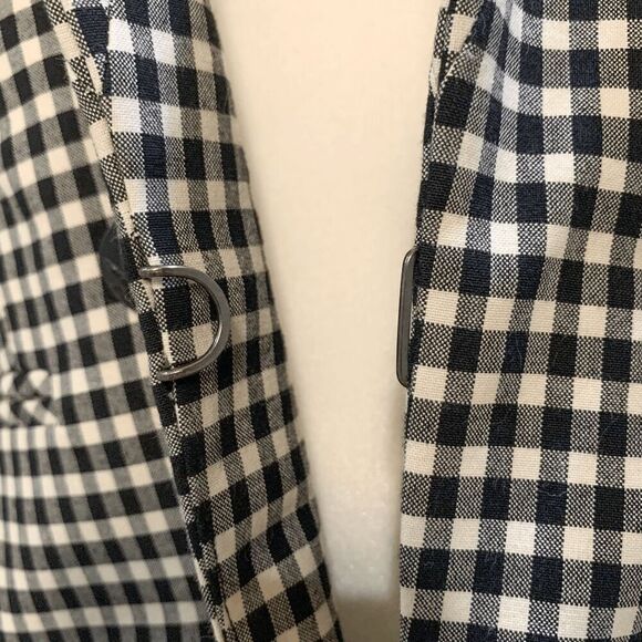 Veronica Beard Cottage Double Breasted Blazer Gingham Size 4 Black White Jacket - Picture 10 of 12
